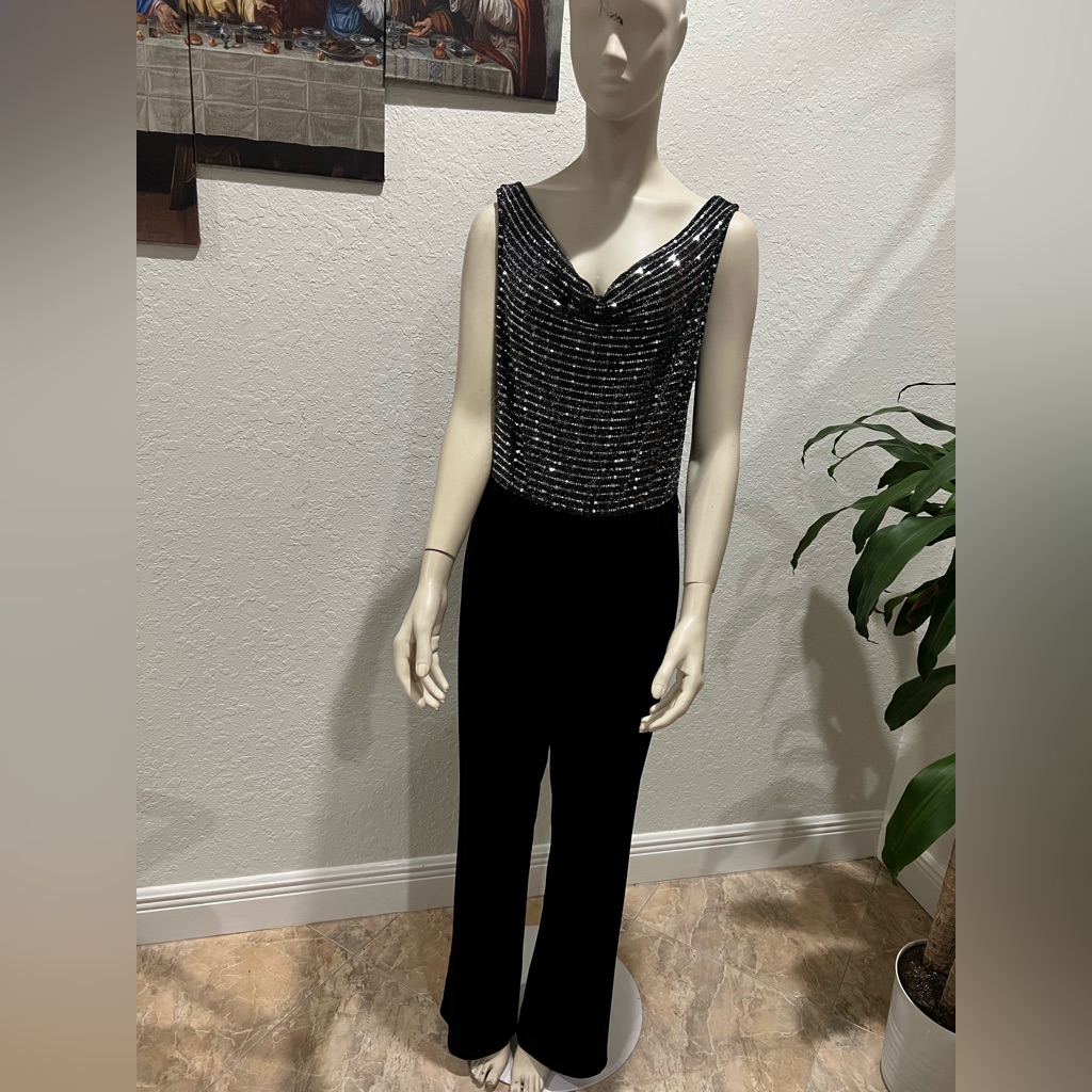 Tiana B Black And Silver Jumpsuit Preowned